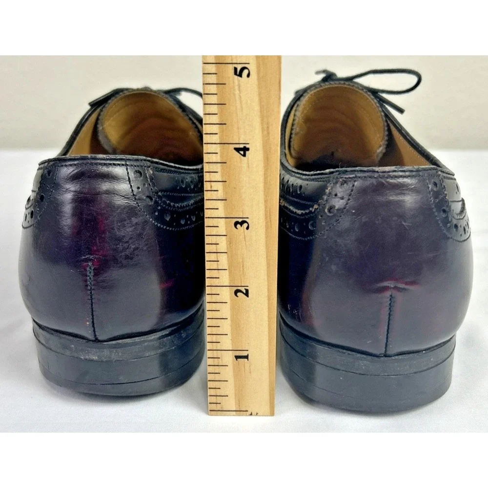 Johnston‎ & Murphy Heritage Oxford Shoes Mens 9.5 C Burgundy Wingtip USA Preppy